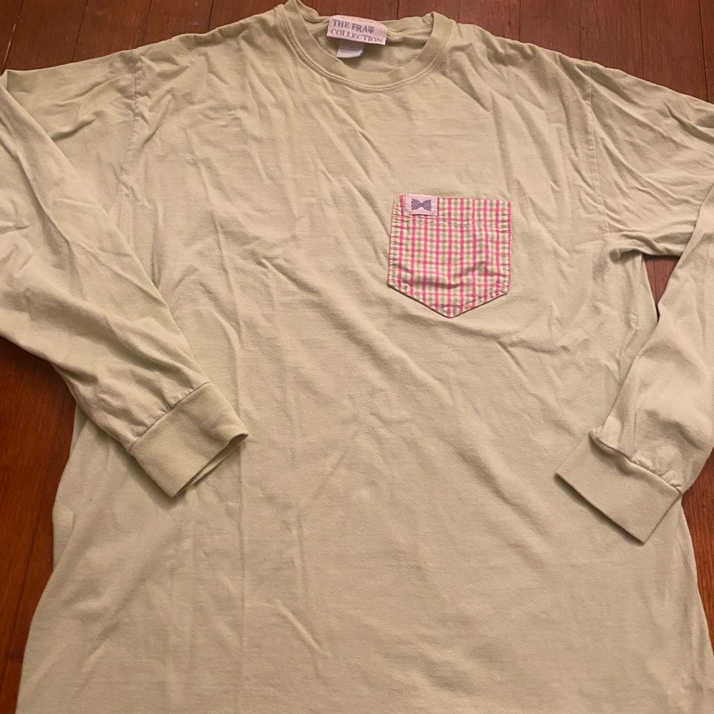Womens cotton LS shirt with pocket sz M